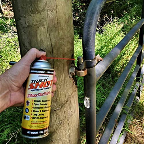 Trick Shot - 3 in 1 Penetrating Lubricant Oil - Non-Toxic, Non-Flammable & Eco-Friendly Food Grade Industrial Oil Spray - Biodegradable Anti-Seize Lubricant, Protects, Degreases & Cleans (1-Pack)