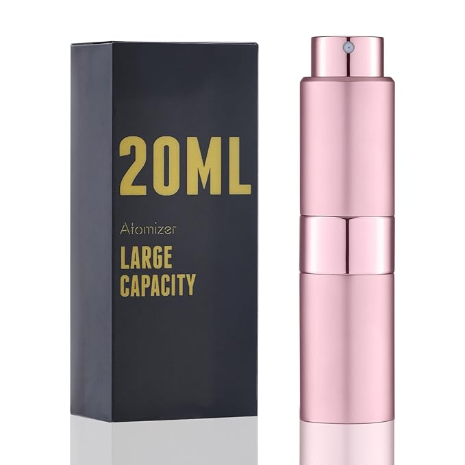 Perfume Travel Refillable Atomizer Bottle: Cologne Spray Mini for Refill - Empty Fragrance Sprayer for Men - Large Size 20ML Pink