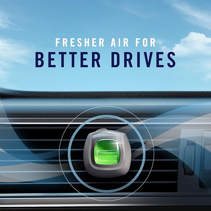 Febreze Car Air Freshener Vent Clip Old Spice Fiji Scent, .07 oz. Car Vent Clip, Pack of 4