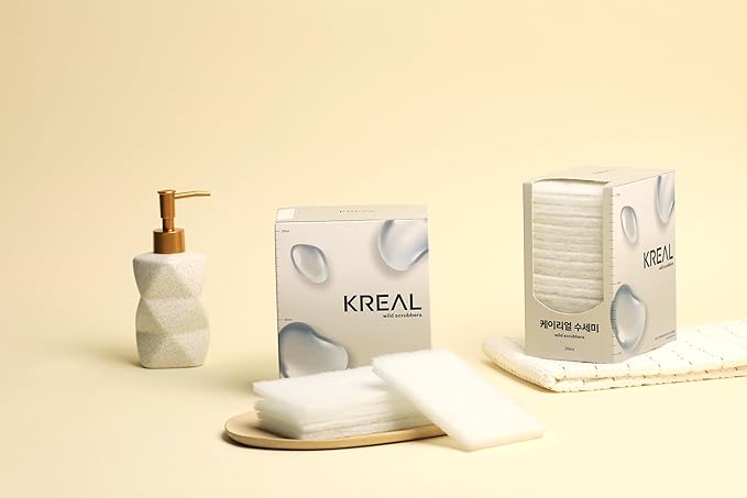 KREAL Non-Woven Disposable Scrub Sponge (20 Pack) Clean and Decontaminate, Powerful Washing