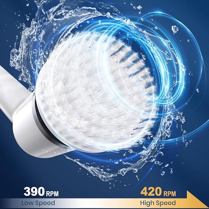 Electric Cleaning Brush Spin Scrubber, Cordless Cleaning Brush with 7 Replaceable Brush Heads. 2 Speeds Power Scrubber Brush for Floor,Kitchen, Bathroom, Tub, Floor, Tile,Adjustable Long Handle