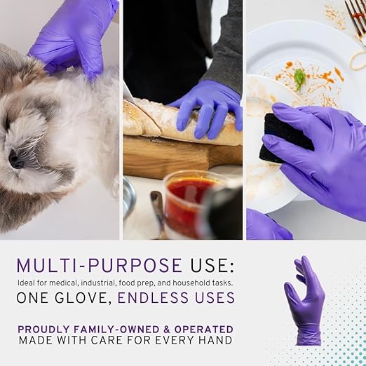 SafeWay Nitrile Gloves, 2000 Ct, Medium, Powder-Free, Latex-Free, All-Purpose, Professional Disposable Gloves with Textured Fingertips for Medical Use, Food Prep, Cleaning, Tattoo & More