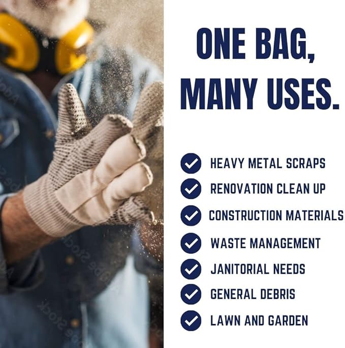 Plasticplace 25 Gallon Trash Bags │ 1.7 Mil │ Black 3 Ply Garbage Can Liners │ 30" x 36" (100 Count)