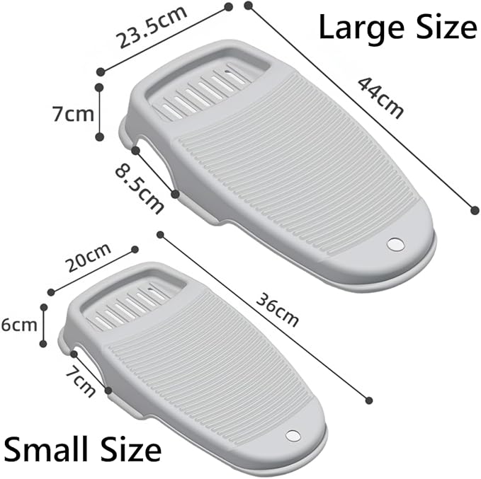 2 Pack Washboard for Hand Washing Clothes, New Updated Wash Boards Set with Soap Holder and Non-slip Base, 2 Sizes Lightweight Washboard for Kitchen Sink, Countertop, Bathtubs (Pink)
