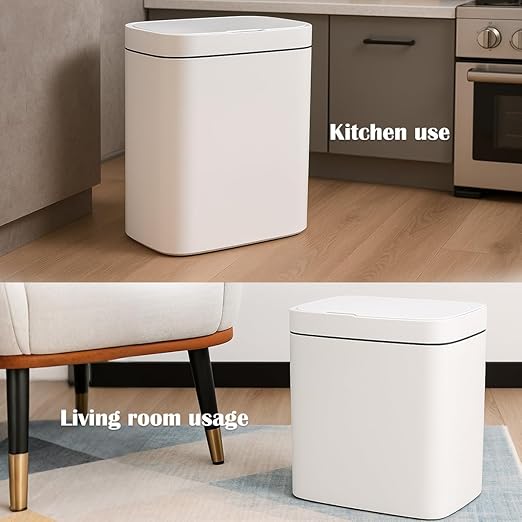 Two Pink Smart Sensor Trash cans with a Capacity of 3.2 gallons, Supporting Multiple Opening Methods, Waterproof Design, Anti Odor Design, Fast Response, Suitable for Kitchens,bedrooms,Offices, etc