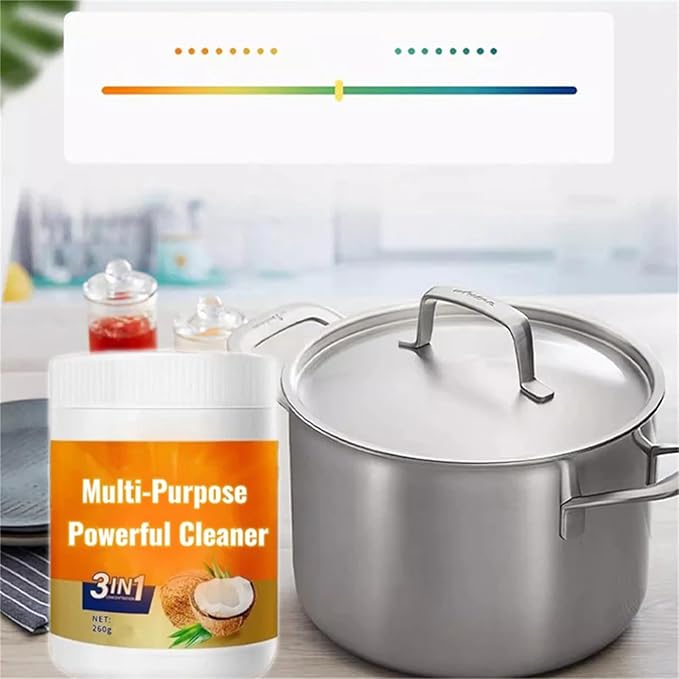 Multi Purpose Powerful Cleaner for Kitchen, 3 in 1 Coconut Oil Cleaning Paste, 3 in 1 Multi-Purpose Stainless Coconut Oil Cleaning Paste, for Oven, Pot and Stove (1)