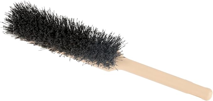 Restaurantware-Clean Tek Professional 13.78 Inch Counter Brush, 1 Heavy-Duty Hand Broom Brush - Flagged Bristles, Ergonomic Handle, Beige Plastic Cleaning Scrub, for Sweeping, Dusting, Woodworking