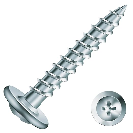 #8 x 1 Inch Wood Screw 500Pcs Alloy Steel Standard Thread Truss Head Fast Self Tapping by SG TZH
