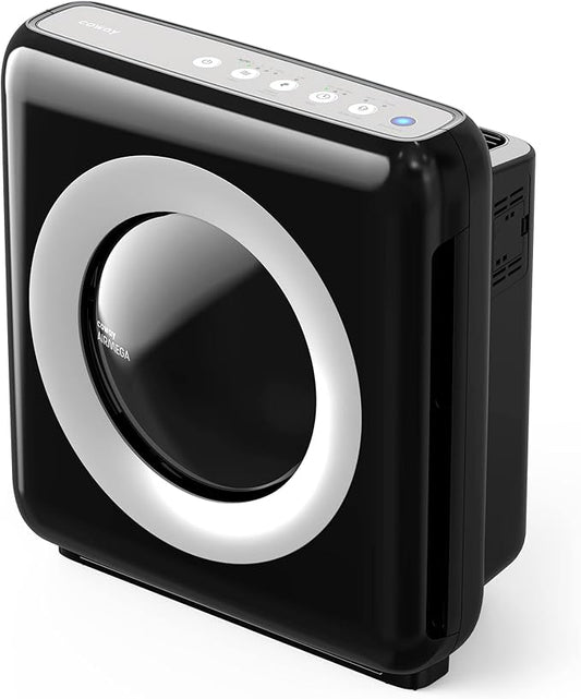 Coway AP-1512HH Mighty Air Purifier with True HEPA and Eco Mode, black/silver, 16.8 x 18.3 x 9.6