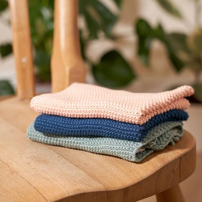 Wild & Stone | Organic Cotton Dish Cloth | Eco-Friendly Kitchen Cloth | Biodegradable & Compostable Cleaning Cloth | Ocean