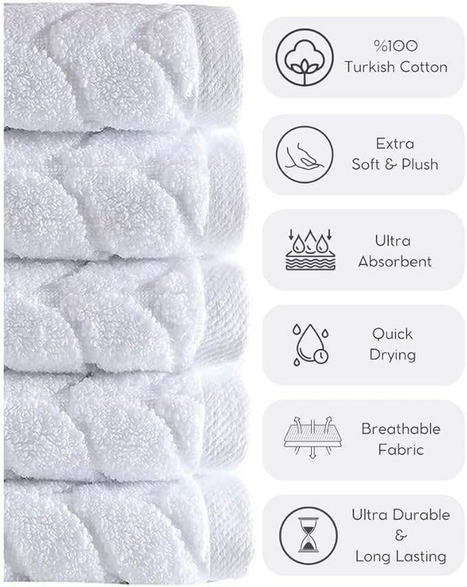 BAGNO MILANO Turkish Bath Towels, Soft Plush Jacquard Luxury Bath Towels, Quick Dry Towel Set (Navy, 2 pcs Bath Towel Set)