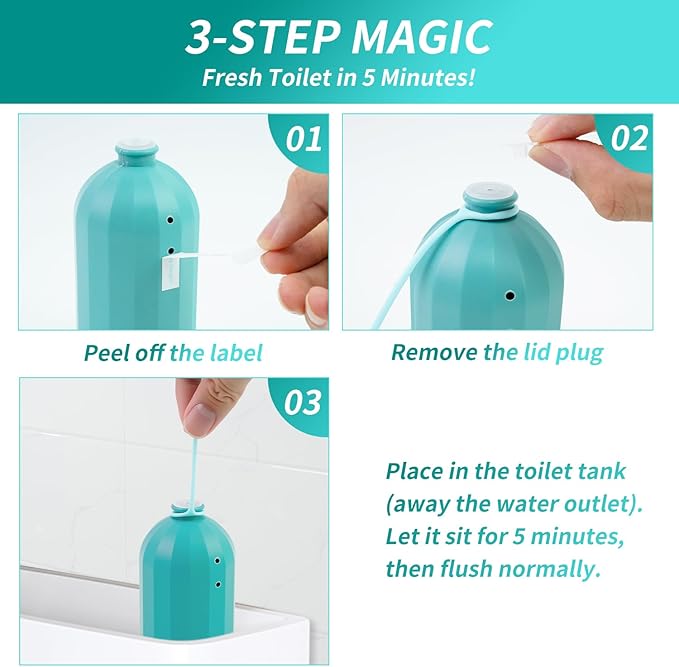 2Pcs WTWD Automatic Toilet Bowl Cleaner with Easy-Grip Hook, Prevents Hard Water Stains, Reduce Scrubbing, Toilet Tank Cleaner, Magic Bottle Design for Stain-Free Hands, Septic Safe