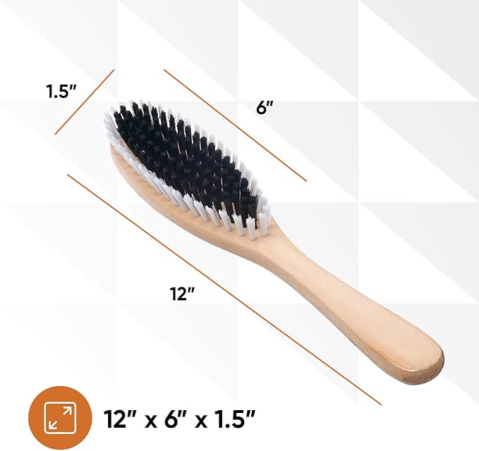 Clothes Brush Garment Brush Sturdy Bristles, Garment Lint Remover, Wool Suits, Lint Brush, Pet Hair Removel, Suede, Dust, Hat Brush Durable Wood Handle, 3 Pack by Superio