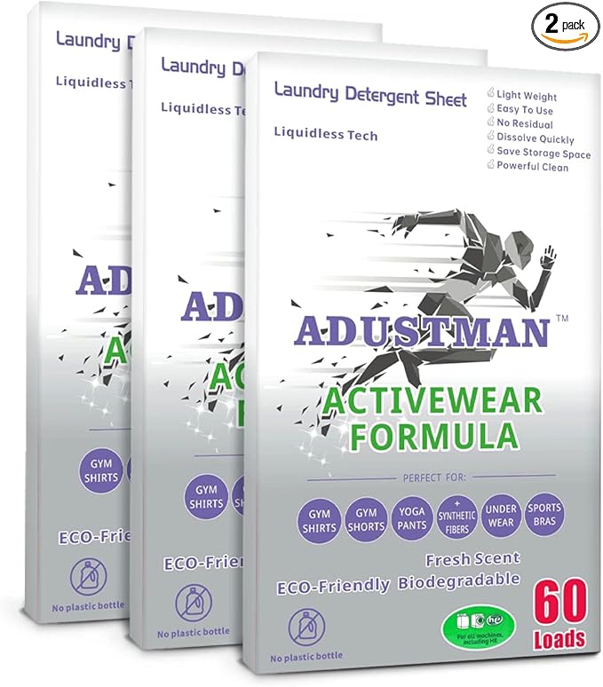 Active Wear Laundry Detergent Sheets Fresh Breeze 180 load 3 Pack Liquid-less Tech Earth-friendly