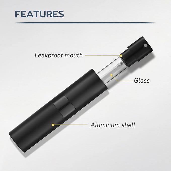 Perfume Atomizer Travel Bottle Refillable: Cologne Sprayer Portable for Men - Mini Spray Empty for Refill - 8ml Small Size Brown
