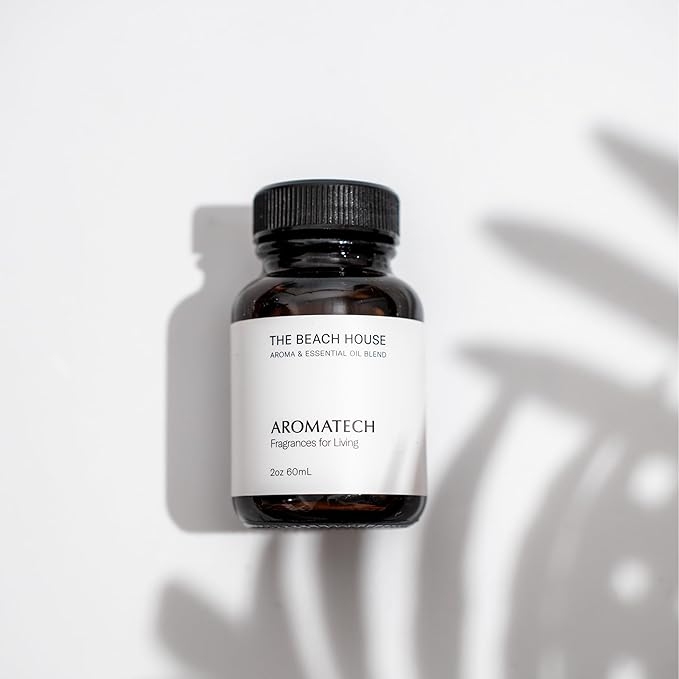 AromaTech The Beach House Aroma Essential Oil Blend: Luxury Hotel Inspired Aromatherapy with Bergamot, Coconut Milk & Sandalwood for Ultrasonic Diffusers & Nebulizers - 0.3 fl oz, 10 mL