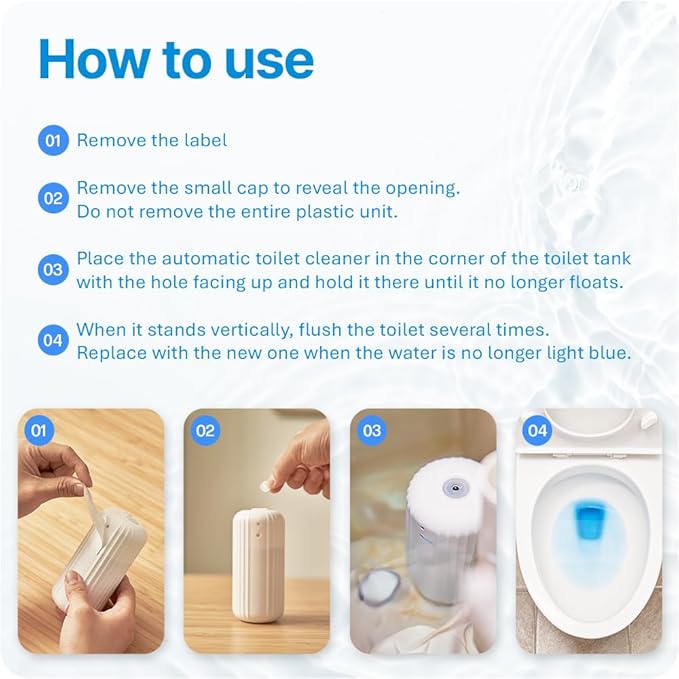 Fresh & Fresh Automatic Toilet Bowl Cleaners - 4 Bottles(UPTO 2500 FLUSHES/Bottle), Commercial and Residential Cleaner 3-4 MONTH Lasting Toilet Bowl Cleaner Bottle