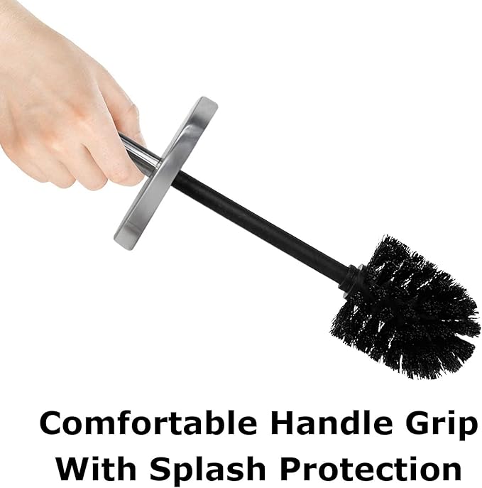 Blue Donuts Toilet Brush with Stainless Steel Holder, Toilet Bowl Cleaner Brush and Holder, Cleaning Brush Holder, Chrome