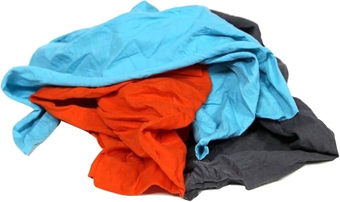 Premium Color Knit Cleaning Rags (5 lbs. Box) – Shop Rags Bulk for Workshops, Mechanics, Painters, and Home Use, Multipurpose Cotton T-Shirt