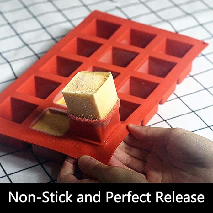 Silicone Mousse Cake Molds (2 Pack) Candy Molds, Mini Petit for Cups, Baking Cakes for Cube Chocolate Truffle Cookie Cake