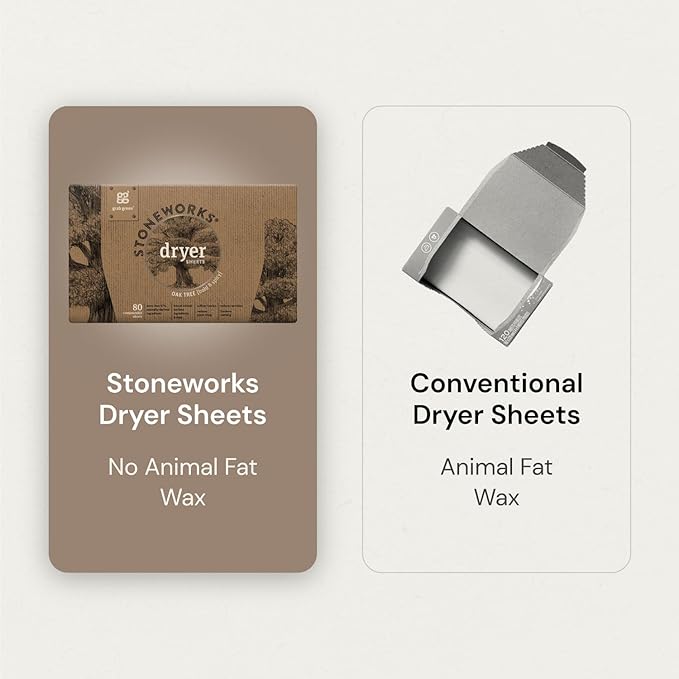 Grab Green Stoneworks Cruelty-Free Dryer Sheets | Softens Fabrics, Freshens Clothing & Reduces Static-Cling and Wrinkles | Plant Based | Rose Petal Scent (160 Sheets)