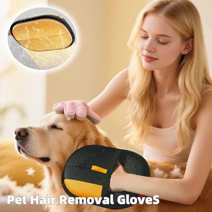 Pet Hair Removal Glove Reusable Electrostatic Gloves Pet Hair Remover for Cats Dogs Carpet Couch 2025 New Grooming Glove Tool（3PCS）