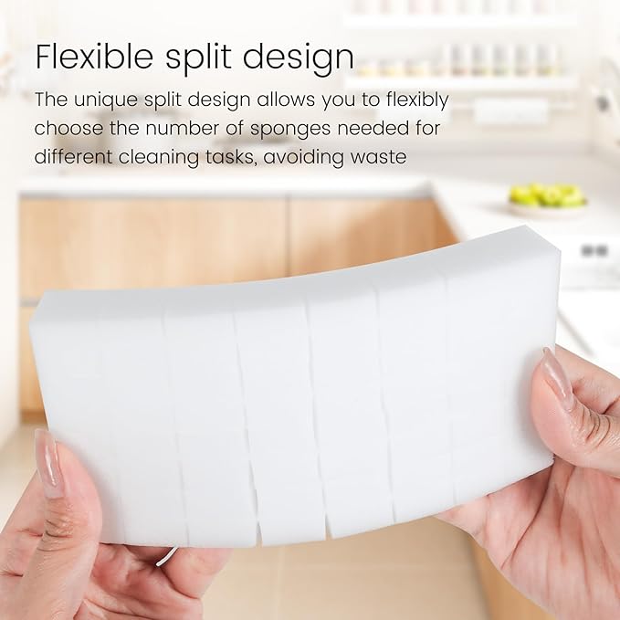 16x8x2cm 40PCS (32 Small Pieces of Each Pack) Melamine Sponge Magic Eraser Sponge in Bulk Small Cleaner Pads Melamine Pads for Dishes Cleaning Eraser for Kitchen, Bathroom, Toilet