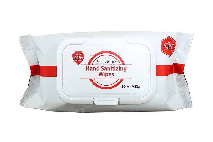 MEDIWIPER 80ct Alcohol-Free Hand Sanitizing Wipes Unscnted Wet Wipe, Hand Sanitizer (80 Wipes (80 * 1))