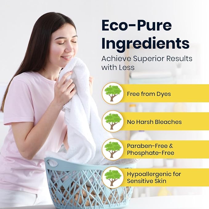 Eco-Friendly Laundry Detergent Sheets – 60 Loads (30 Sheets) Fresh Scent – Concentrated, Quick-Dissolve, Travel-Friendly & Hypoallergenic – No Phosphate, Bleach or Dyes