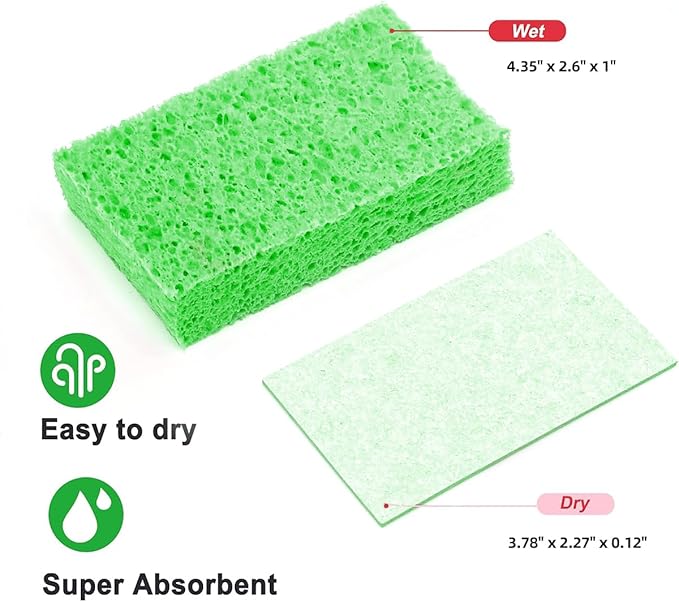 24 - Pack Non-Scratch Scrub Sponges - Sponges for Dishes and Washing Dishes, Cleaning Sponges for Kitchen Home and More（Mixted）