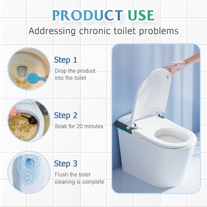 Toilet Cleaner, 2025 Upgrade Multipurpose Toilet Bowl Cleaner Toilets Cleane, Self Activating Powder for Toilets Bowls Cleaning, Powerful Foaming Toilets Bowls Cleaner, Deep Cleaning Tool (4)