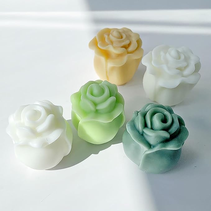2 Pack Tulip Molds Flower Bud Mold Peony - Resin Casting Silicone Molds for Home Decor & Candle Making Wave Spiral Mold