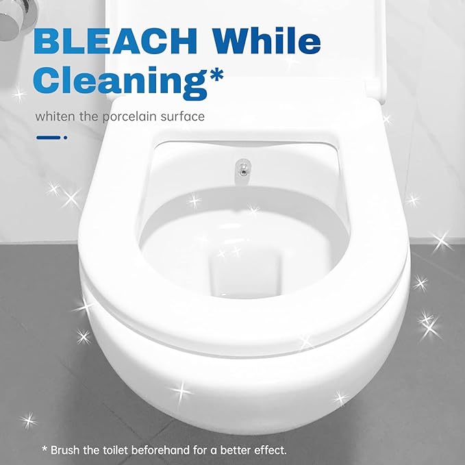 Vacplus Toilet Bowl Cleaner Tablets 30 PACK, Automatic Toilet Bowl Cleaners with Bleach for Deodorizing and Descaling, Bathroom Cleaner Against Tough Stains
