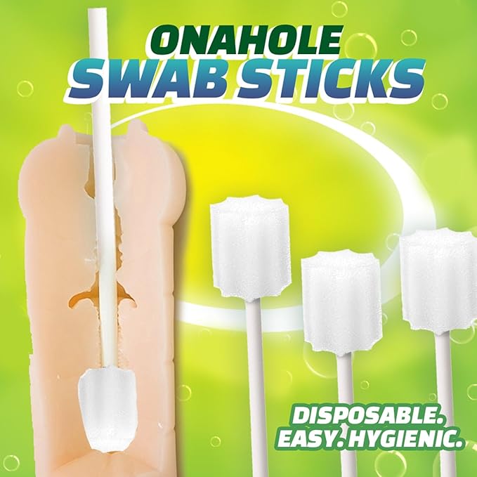 Onahole Cleaning Swab Sticks – 10-Pack Individually Wrapped Sponge Rods for Male Masturbator Sleeves – Cleaning Tools for Adult Toy Care OH-OT-362-10