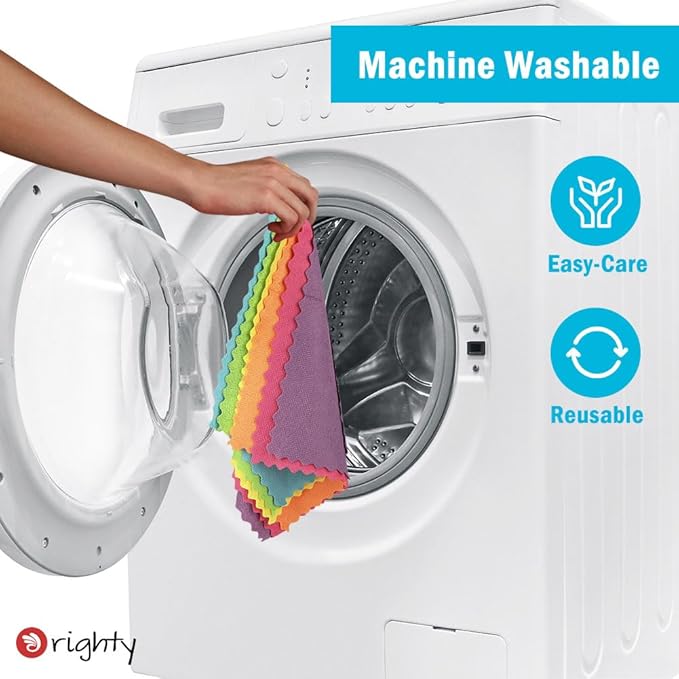 Orighty Microfiber Cleaning Cloth 24 Pack, Highly Absorbent Cleaning Supplies, Lint Free Cloths for Multiple-use, Powerful Clean Rags for House, Kitchen, Car Care (Multi-Color) 11.5 x11.5 inch