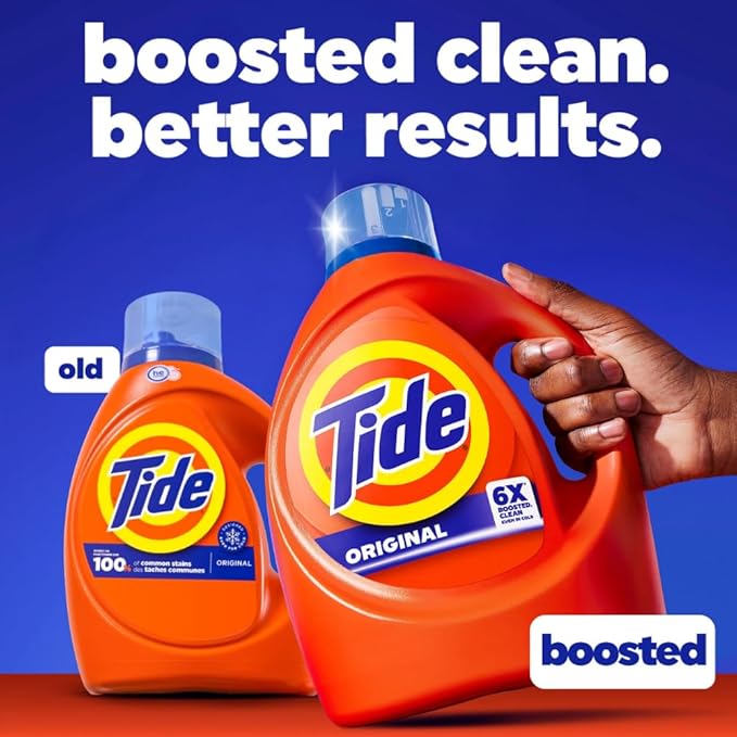 Tide Liquid Laundry Detergent, Original Scent, 80 fl oz, 64 Loads, Boosted Clean Even in Cold Water with Concentrated Washing Soap