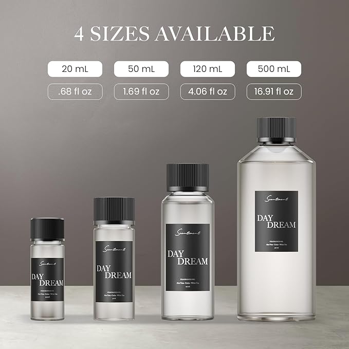 Scentiment Diffuser Oil - Day Dream | Inspired by Westin® Hotel White Tea Scent | Aromatherapy Home Fragrance| Luxurious Scent with Notes of Aloe Vera, Cedar, White Tea (120 mL)