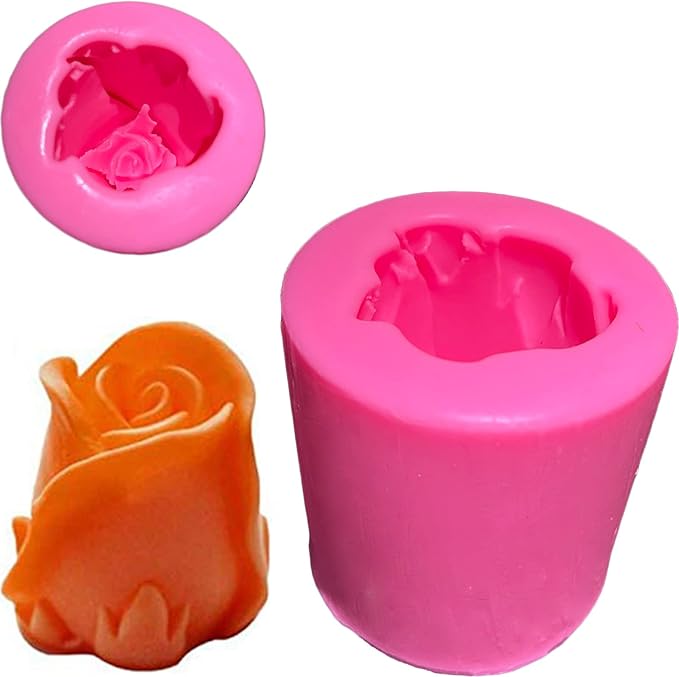Rose Bloom Flower Soap Silicone Molds, 3D Flowers Handmade DIY Candy Melt Mold, Chocolate Cookie Making Tools, Christmas Cake Candles Resin Mould, Christmas Party Decoration Gift for Oven Cupcake