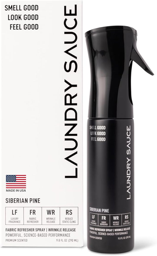 Laundry Sauce Fabric Refresher Spray, Odor-Fighting Fabric Refresher, Fragrance and Laundry Scent, 9.8 fl oz, Siberian Pine