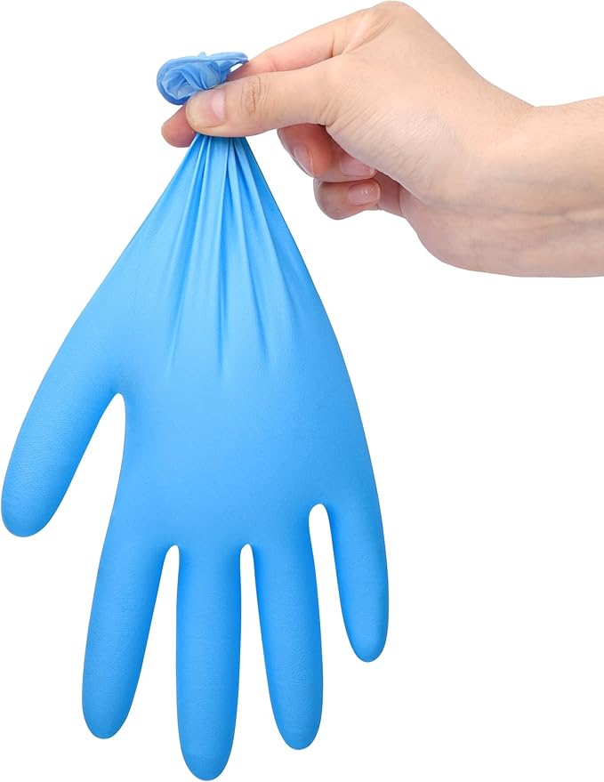 TitanFlex Heavy-Duty Blue Nitrile Gloves, 6-mil, Fully Textured, Mechanic Disposable Gloves, Powder-Free, Latex-Free