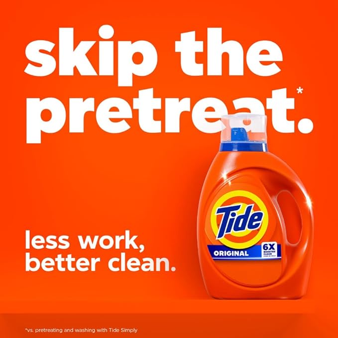 Tide Liquid Laundry Detergent, Original Scent, 80 fl oz, 64 Loads, Boosted Clean Even in Cold Water with Concentrated Washing Soap