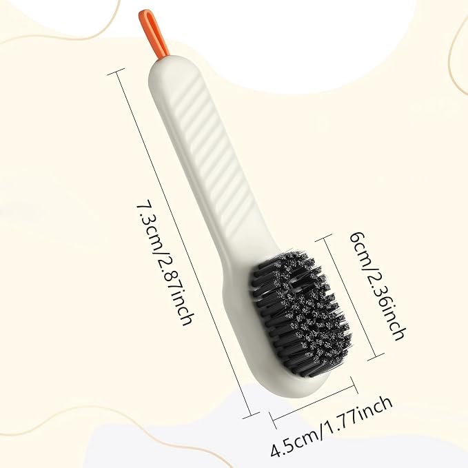 2 Pcs 2 in 1 Multifunction Cleaning Brush Shoe Laundry Brush Liquid Box Soap Dispenser Scrub Brushes for Cleaning Liquid Adding Soft Brushes Hooks for Washing Clothes Household Bathroom Kitchen