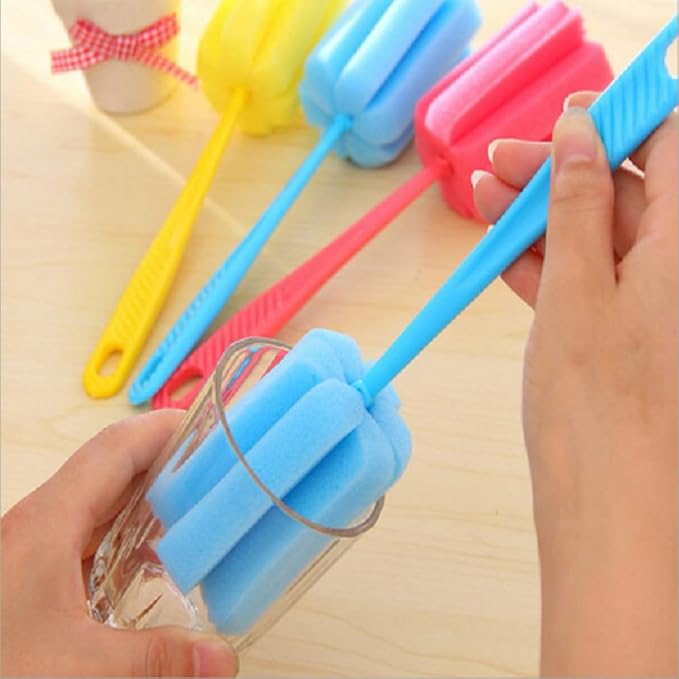 YEJI 10pcs Sponge Vacuum Cup Cleaning Brush Bottle Thermos Mug Cleaning Tool