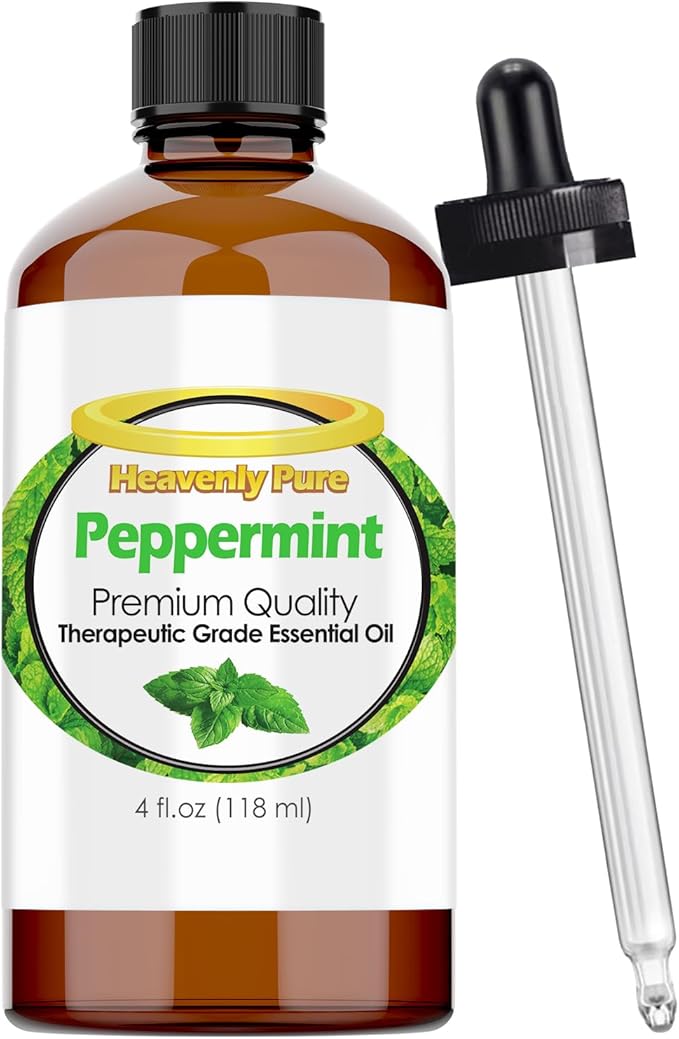 Peppermint Essential Oil for Diffuser, Aromatherapy, Skin, Hair, Soap Making, with Dropper – 4 fl oz