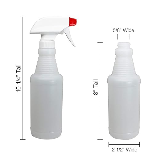 Pinnacle Mercantile Plastic Spray Bottles Leak Proof Technology Empty 16 oz Value Pack of 2 Made in USA