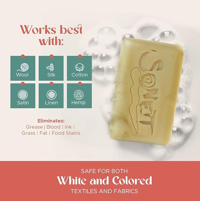 Sonett Organic Traditional Stain Removers Gall Soap, For Blood, Grease, Fruit stains, Highly Effective Against Marks Caused By Ink (Pack of 12)