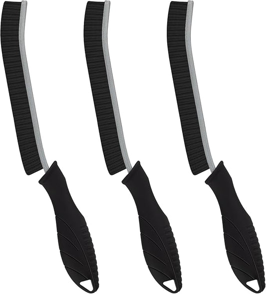 Hard Bristle Crevice Cleaning Brush - Home Cleaning Tools, Multi-Purpose Crevice Supplies for Kitchen, Bathroom, Toilet, Window, Vehicle, Faucets, Grout, Home (3, Black)