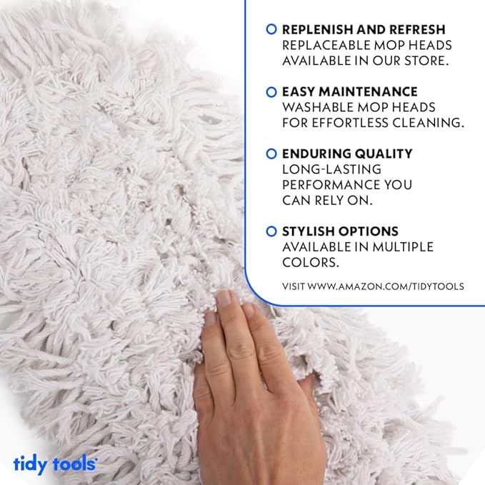 Commercial Dust Mop – 30 Inch Floor Sweeper for Hardwood, Reusable Cotton Mop Head, Extendable Handle, Dry Mop for Floor Cleaning & Janitorial Supplies