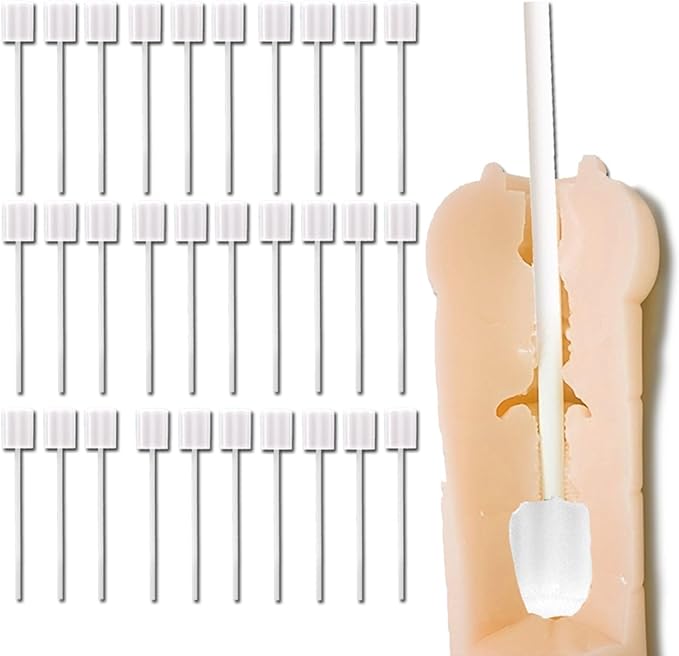 Onahole Cleaning Swab Sticks – 30-Pack Individually Wrapped Sponge Swabs for Pocket Sleeves – Handle Cleaning Sticks for Men’s Toys OH-OT-362-30