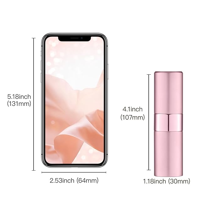 Perfume Travel Refillable Atomizer Bottle: Cologne Spray Mini for Refill - Empty Fragrance Sprayer for Men - Large Size 20ML Pink